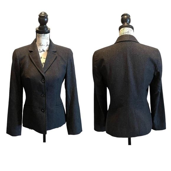 J. Crew Wool Blazer Jacket Charcoal Gray Size 4 Business Office Preppy Workwear - Picture 10 of 10